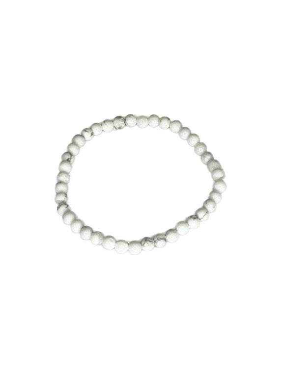 White howlite bracelet - 4mm