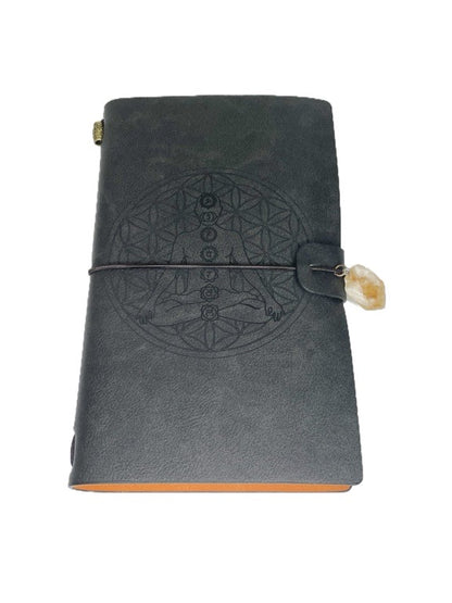 Leather journal with crystal trim