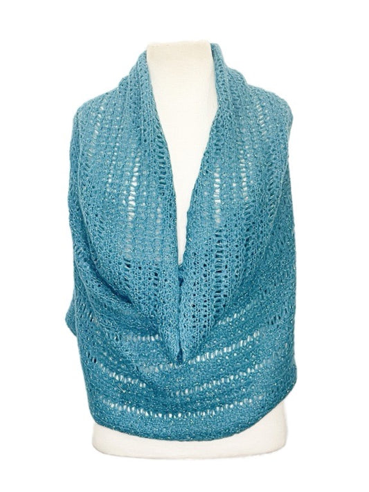 ❤Blue lurex knitted scarf