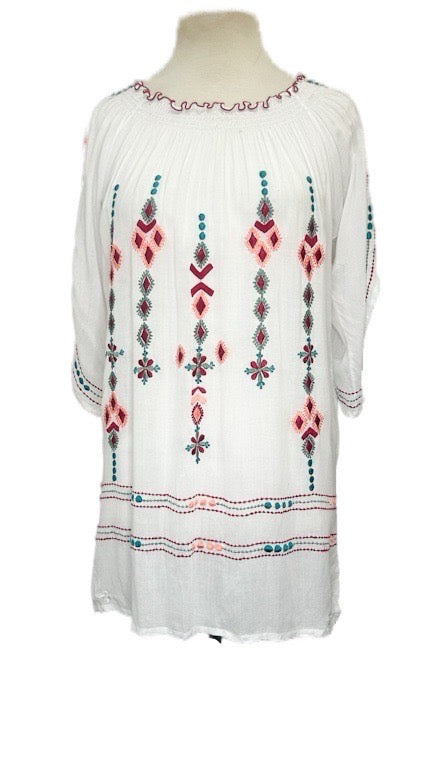 Summer dress - embroidered tunic