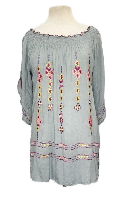 Summer dress - embroidered tunic