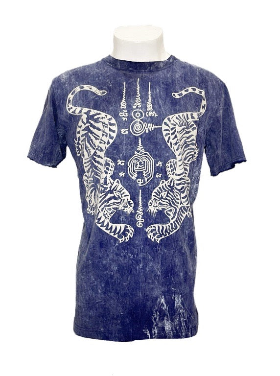 "Tigers" blue cotton tee shirt - Large 56cm 1/2 chest