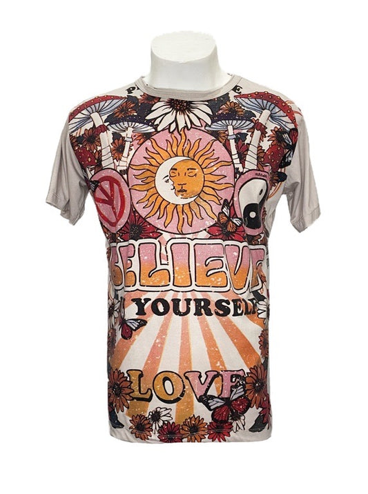 "Believe in yourself" cotton tee shirt  - X-large 58cm 1/2 chest