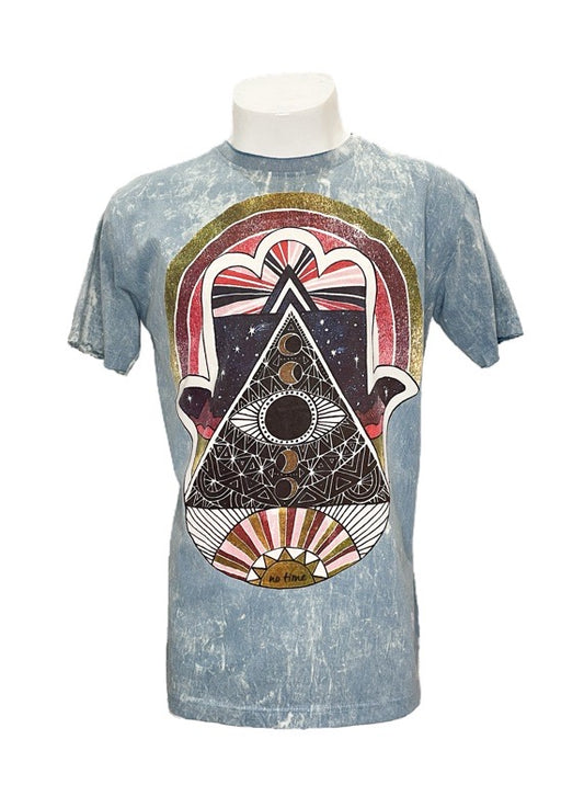 "Hamsa Eye of protection" cotton tee shirt - Medium 54cm 1/2 chest