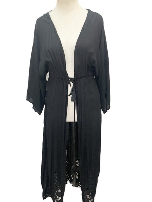 ❤Long jacket with lace trim