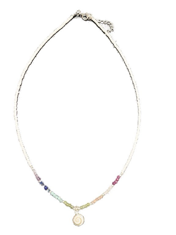 ❤Crystal necklace with Owl/shell pendant