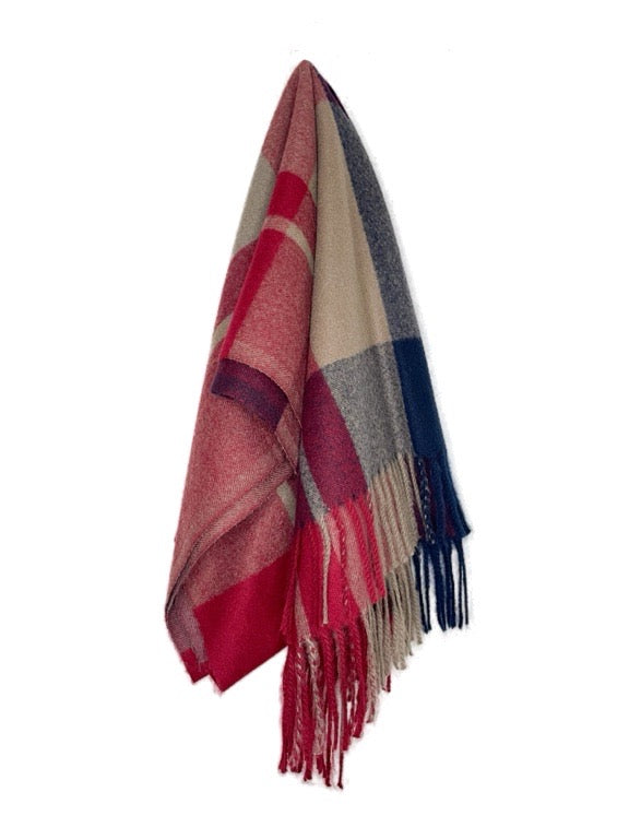 Thicker fabric check cashmere pashmina - 74 x 184cm - various colours