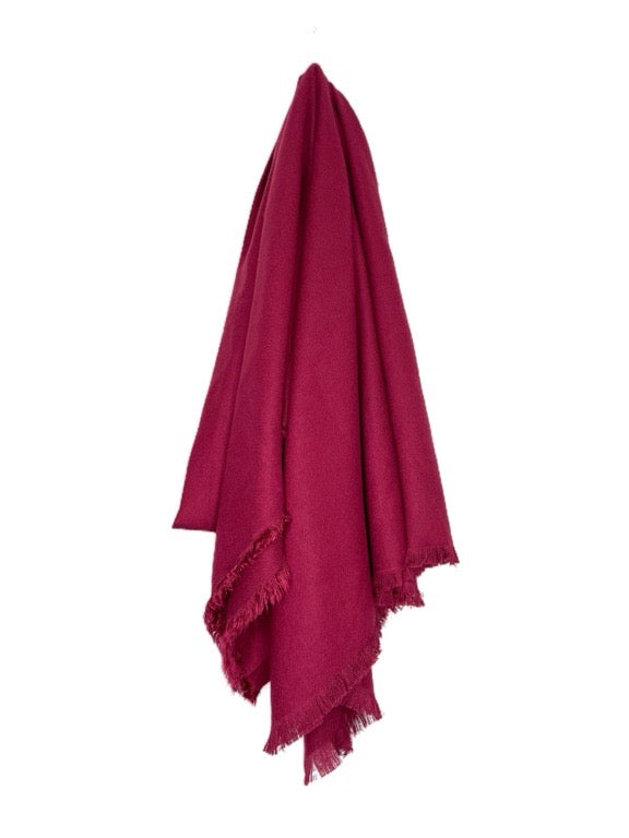 Cashmere scarf, plain colours with short fringe - 84 x 192cm- various