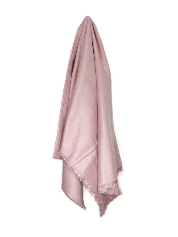 Cashmere scarf, plain colours with short fringe - 84 x 192cm- various