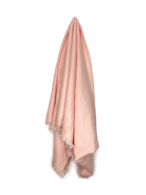 Cashmere scarf, plain colours with short fringe - 84 x 192cm- various