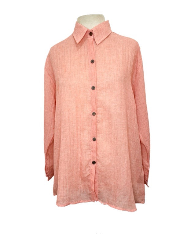 "Long Sleeve Full Button cotton Shirt" various colours one size/Large