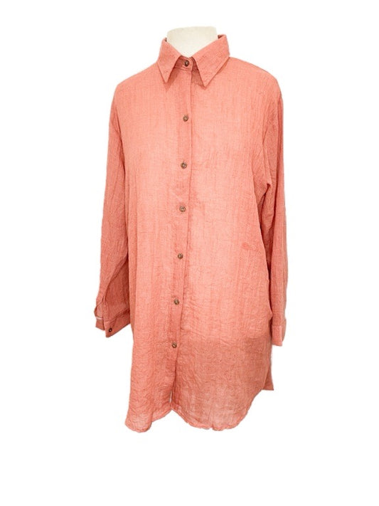 Cotton Full Button Shirt 85cm long - various colours/one size