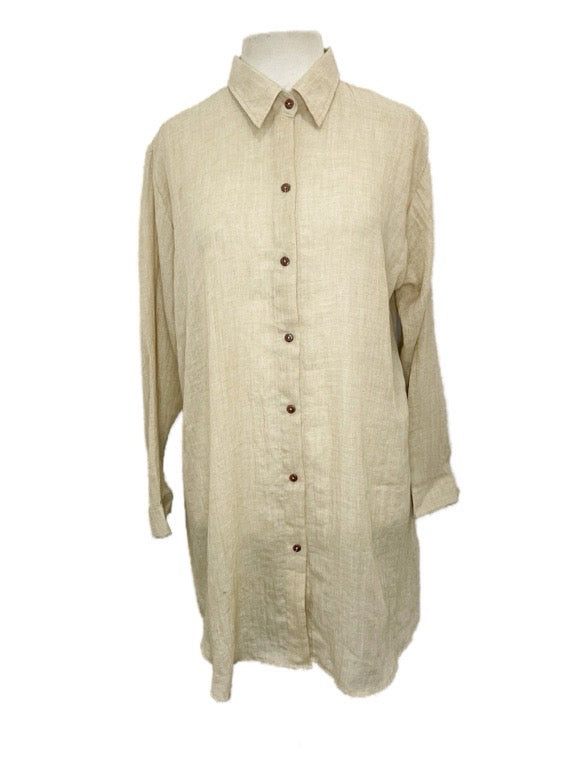 Cotton Full Button Shirt 85cm long - various colours/one size