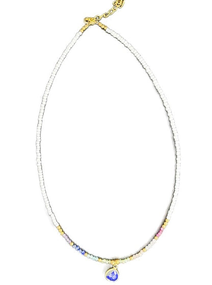 Rainbow crystal necklace with pendant