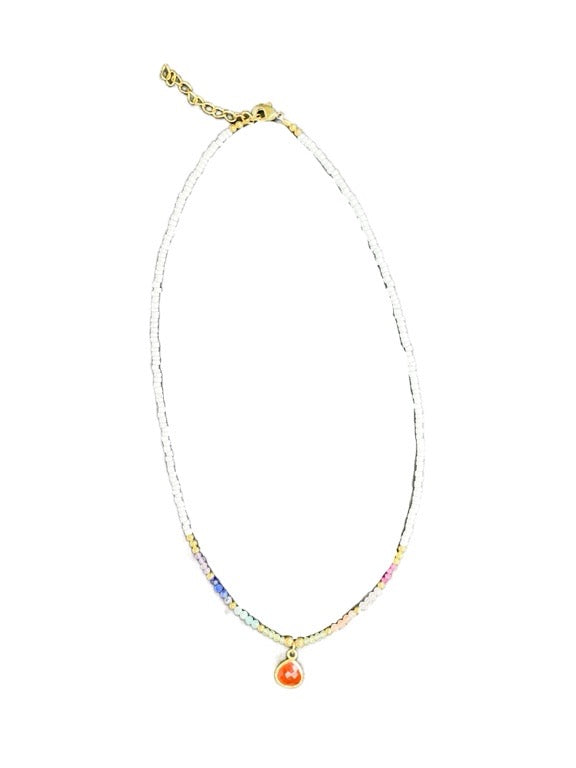 Rainbow crystal necklace with pendant