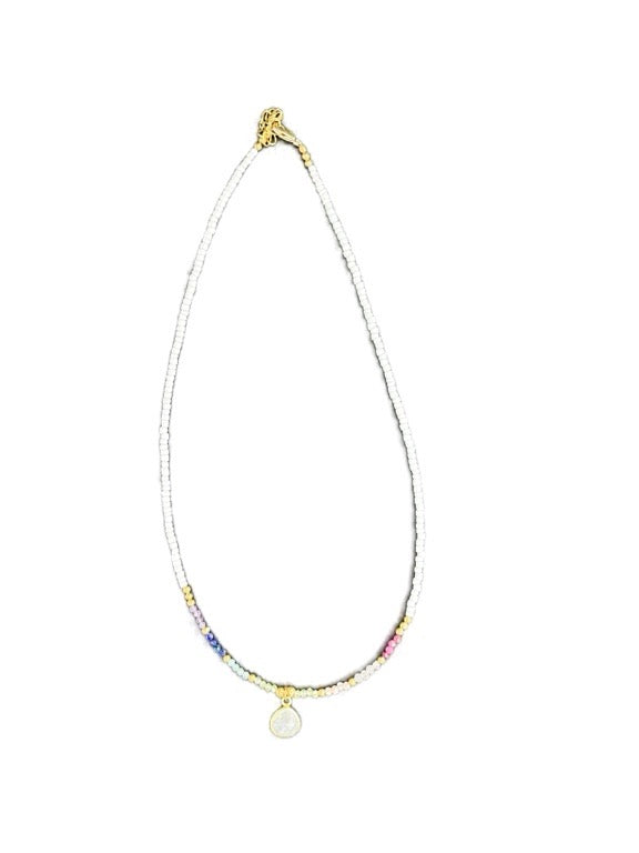 Rainbow crystal necklace with pendant