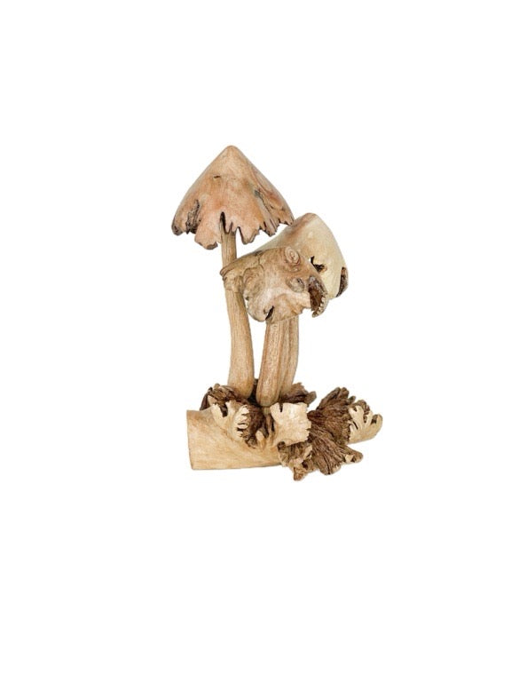 Wooden mushroom trio 15cm- various