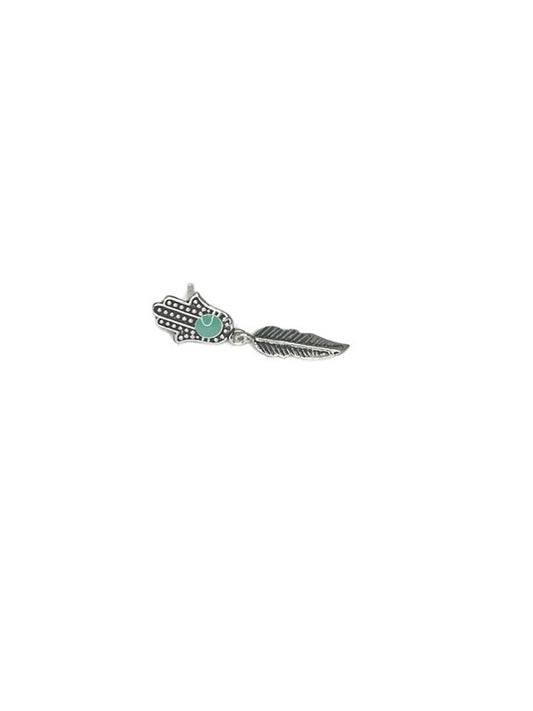 Hamsa w/Feather earings