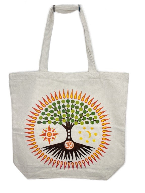 Cotton printed shopper bag - 49 x 49cm - various