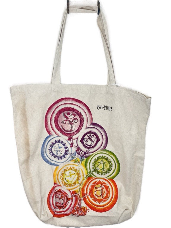 Cotton printed shopper bag - 49 x 49cm - various