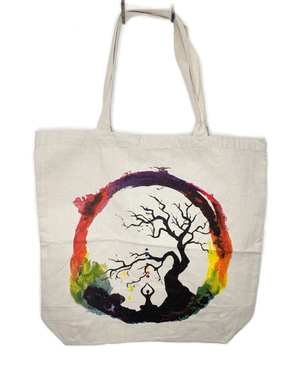 Cotton printed shopper bag - 49 x 49cm - various