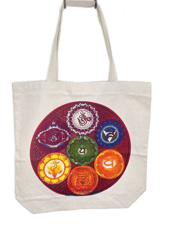 Cotton printed shopper bag - 49 x 49cm - various