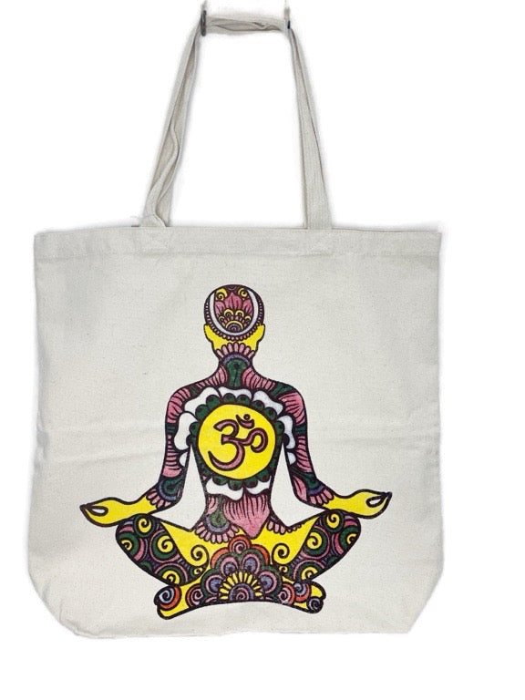 Cotton printed shopper bag - 49 x 49cm - various