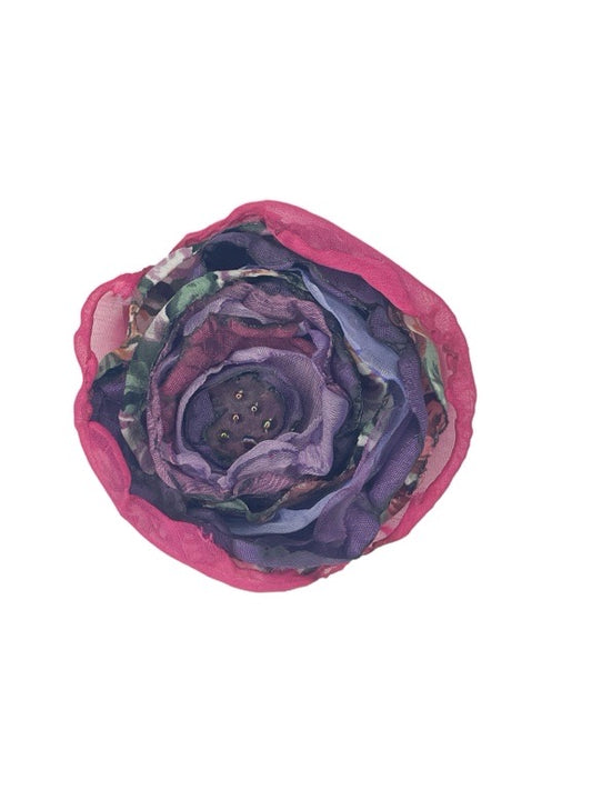 Fabric flower brooch