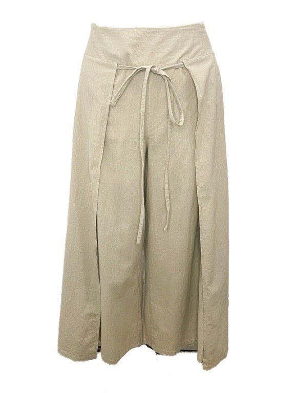 Mock wrap pant with front ties