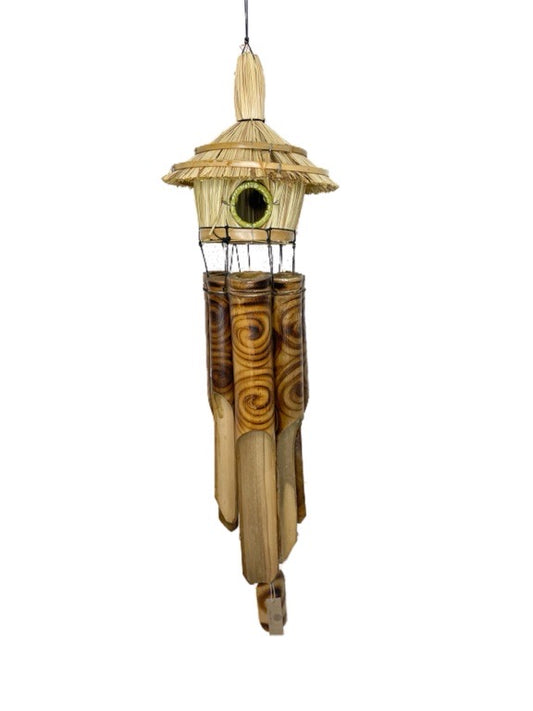 Bird feeder bamboo wind chime