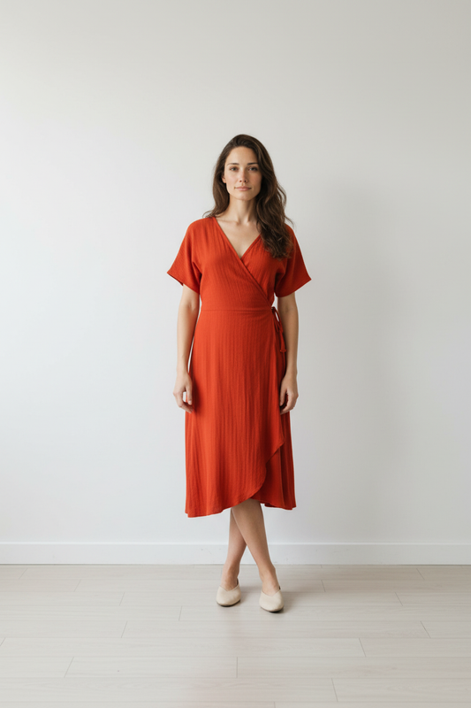 Farah Wrap dress No/frill Organic fabric