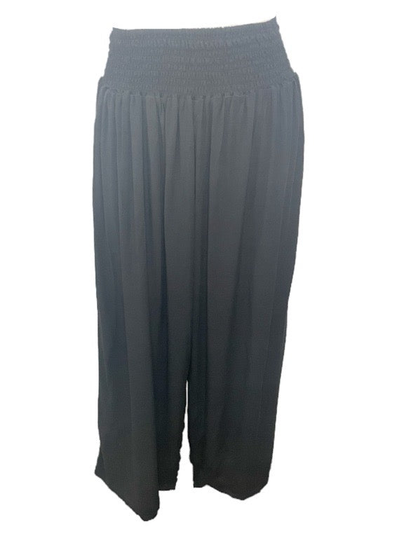 Long pant with shirring elastic waist - various