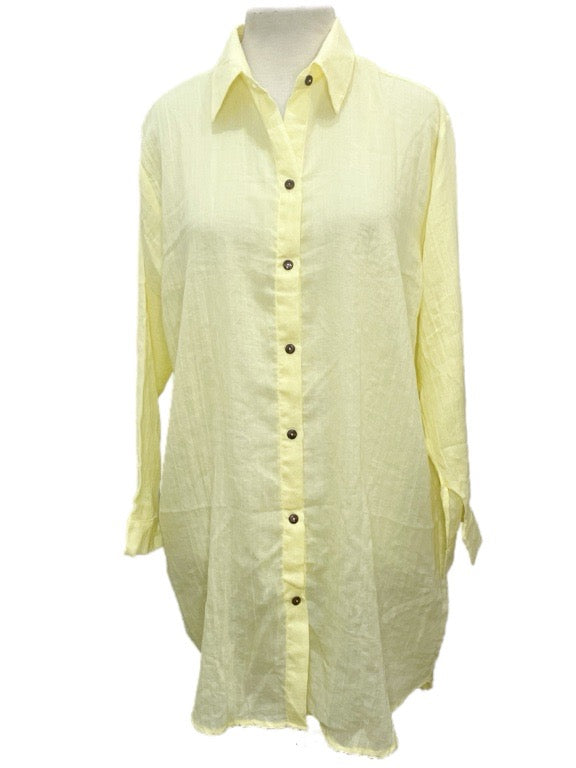 Cotton Full Button Shirt 85cm long - various colours/one size