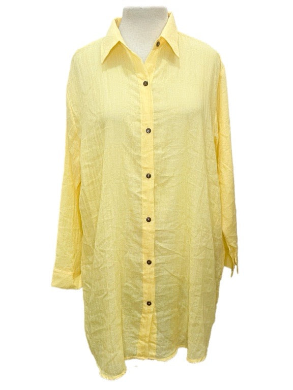 Cotton Full Button Shirt 85cm long - various colours/one size