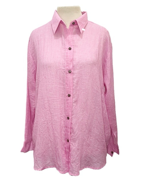 "Long Sleeve Full Button cotton Shirt" various colours one size/Large