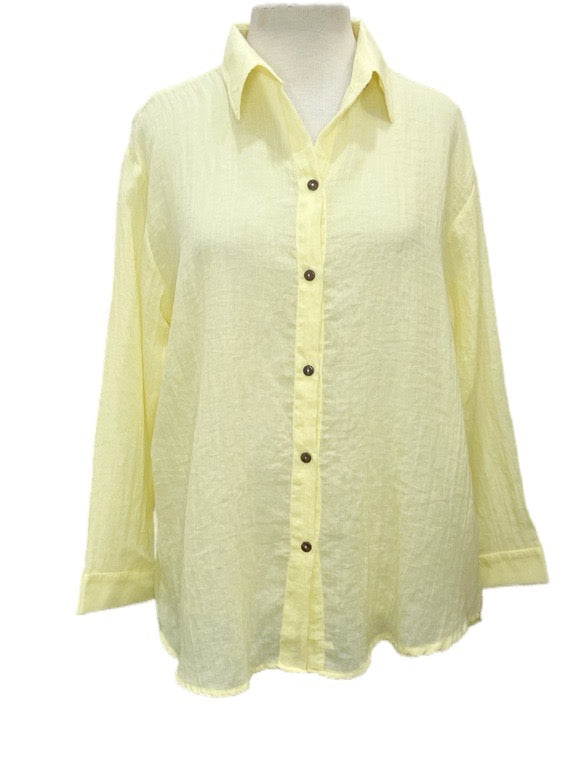 "Long Sleeve Full Button cotton Shirt" various colours one size/Large