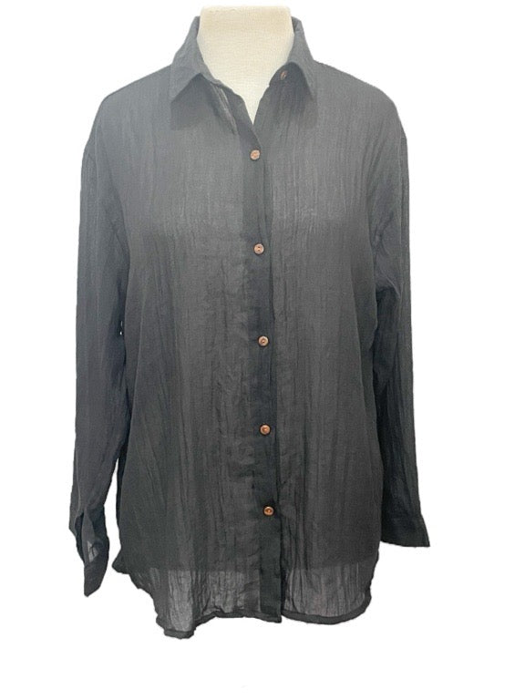 "Long Sleeve Full Button cotton Shirt" various colours one size/Large