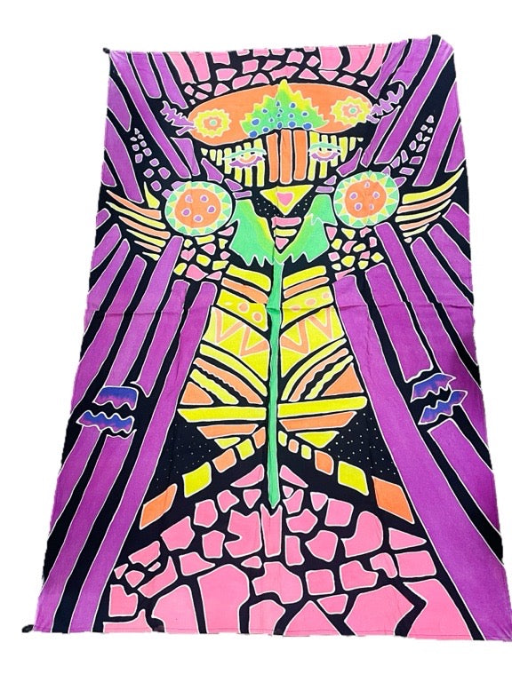 Colorful abstract design on a purple background