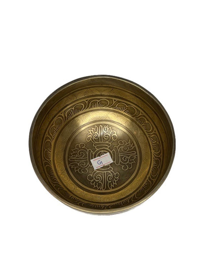 Singing Bowl Etched Tibetan /- 11/12cm diameter - various notes & designs