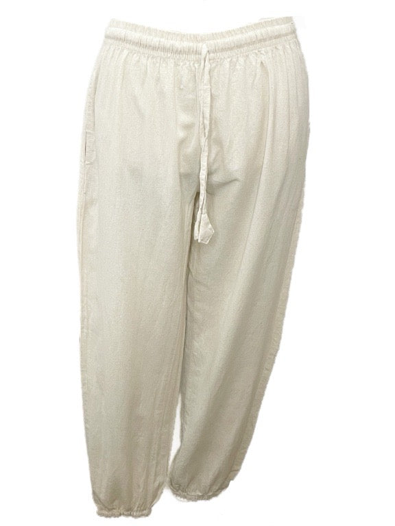 COTTON PANTS WITH HEM ELASTIC