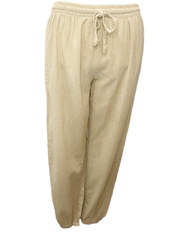 COTTON PANTS WITH HEM ELASTIC