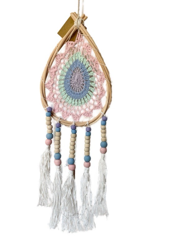 Drop shaped crochet dream catcher medium