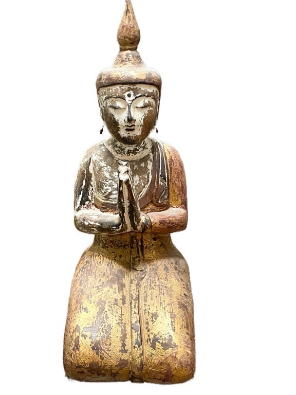 Wooden Buddha hand carved & painted