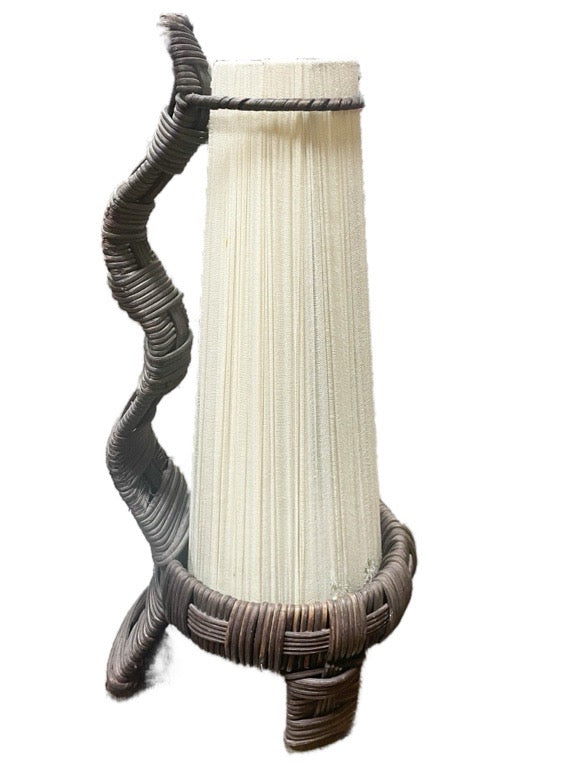Lamp Shade Wicker & Material Rim  S