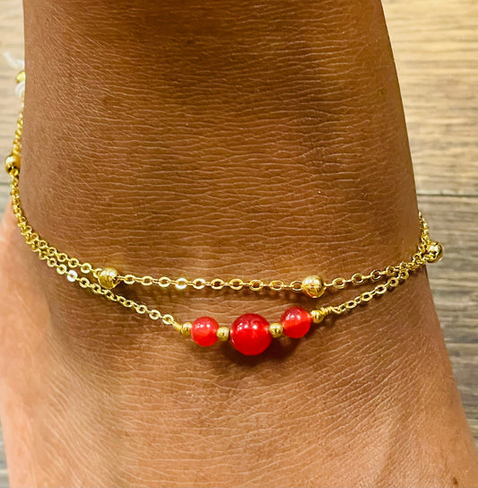 Crystal ankle chain - various