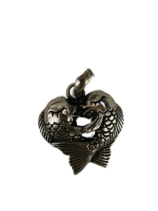 Love fish silver pendant