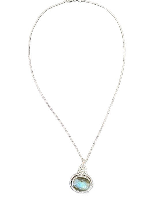 Labradorite silver necklace
