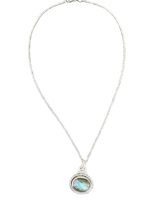 Labradorite silver necklace