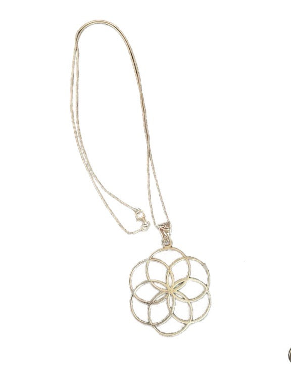 Flower of life silver necklace