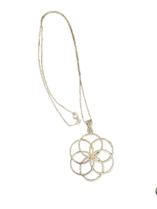 Flower of life silver necklace